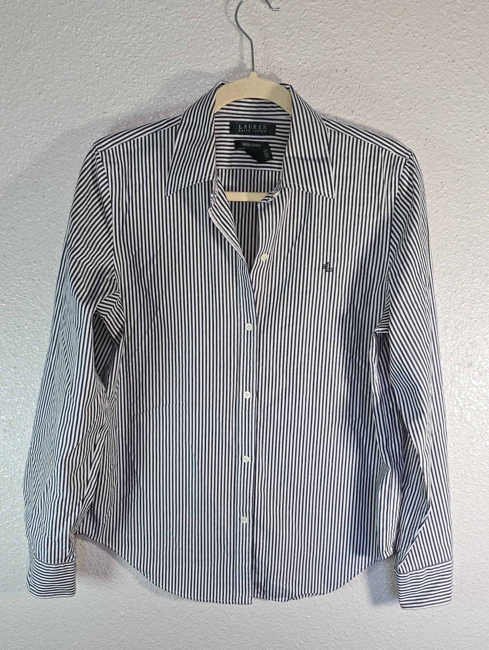 Lauren Ralph Lauren Navy & White Pinstripe Button-Down Shirt